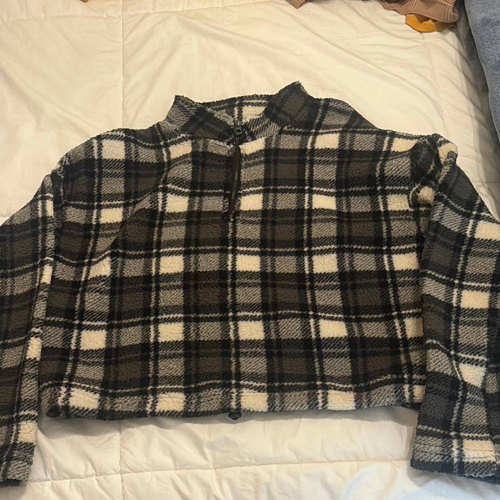 Love Tree Black and White Plaid Jacket